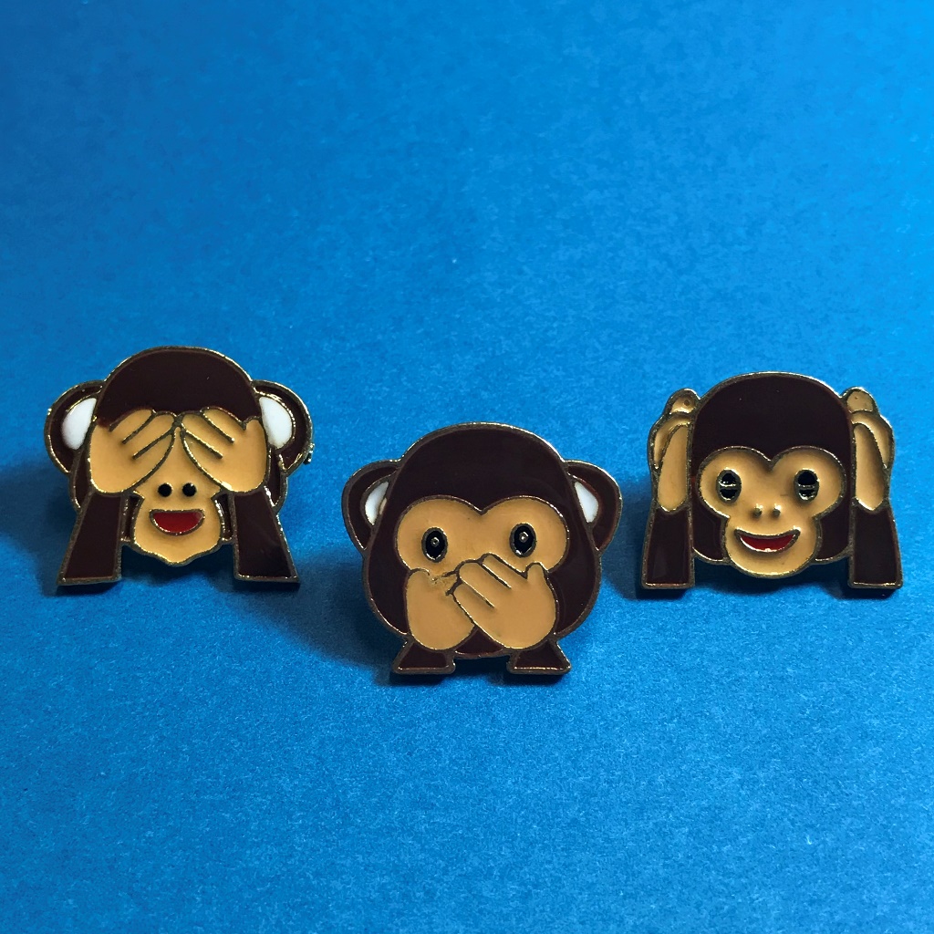Monkey See Monkey Say Monkey Hear Enamel Pins